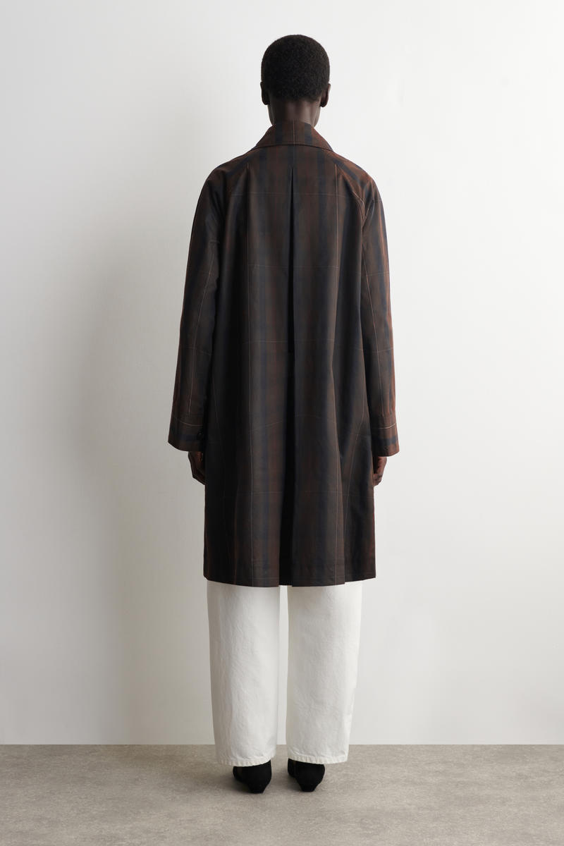 COS チェック柄  撥水加工コットン カーコート