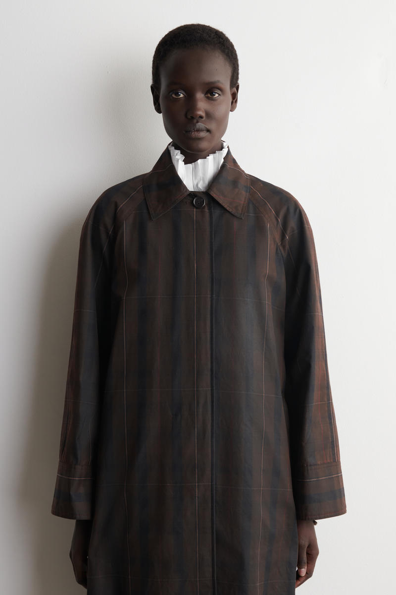 CHECKED WAXED-COTTON CAR COAT チェック柄 撥水加工コットン カー