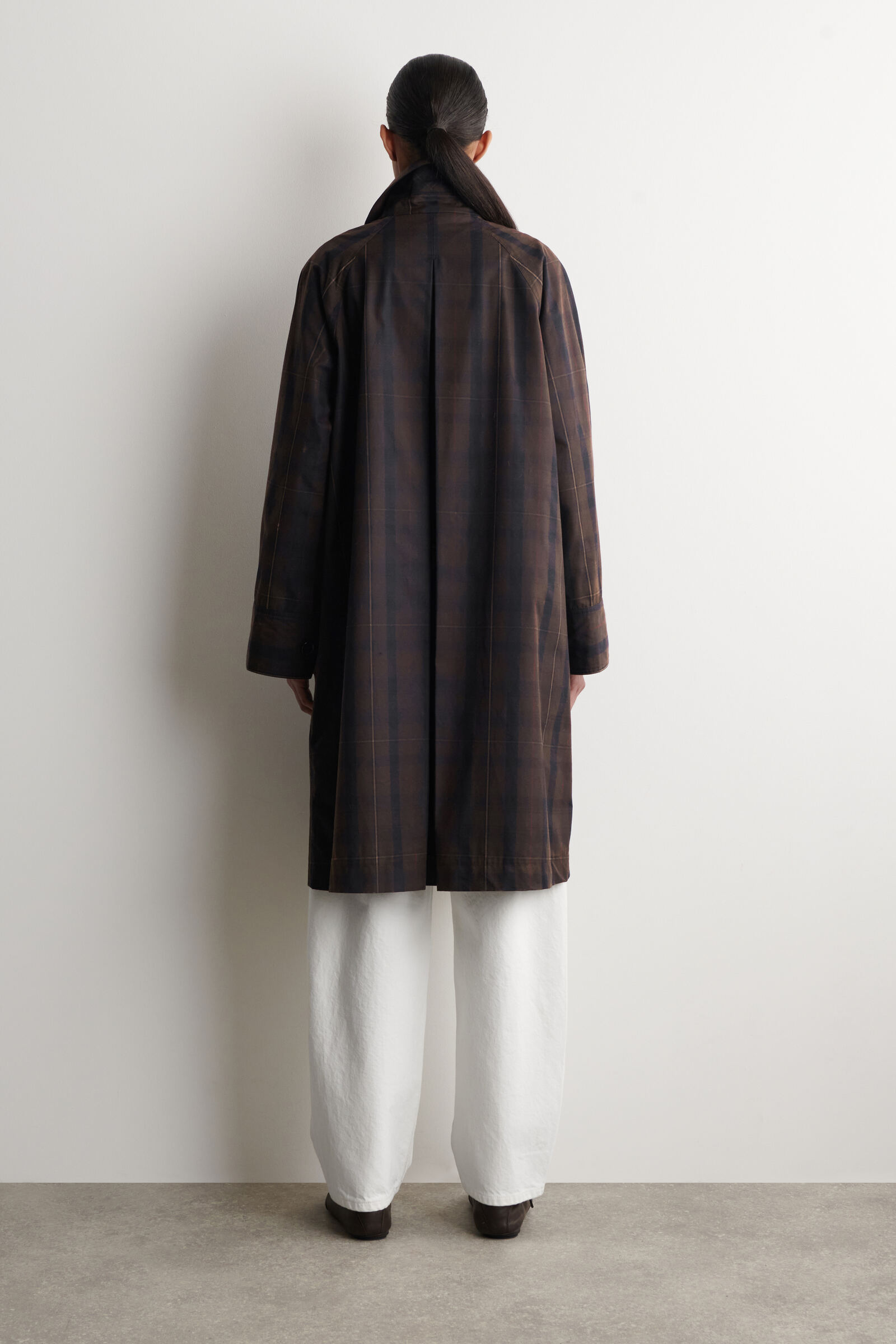 CHECKED WAXED-COTTON CAR COAT チェック柄 撥水加工コットン カー