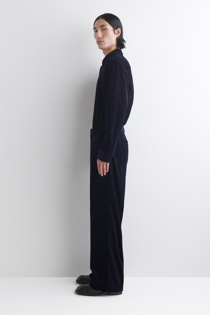 【COS】コーデュロイ ワイド バギーパンツ ブラック EUR50 CORDUROY WIDE-LEG TROUSERS コーデュロイワイドレッグパンツ ネイビー