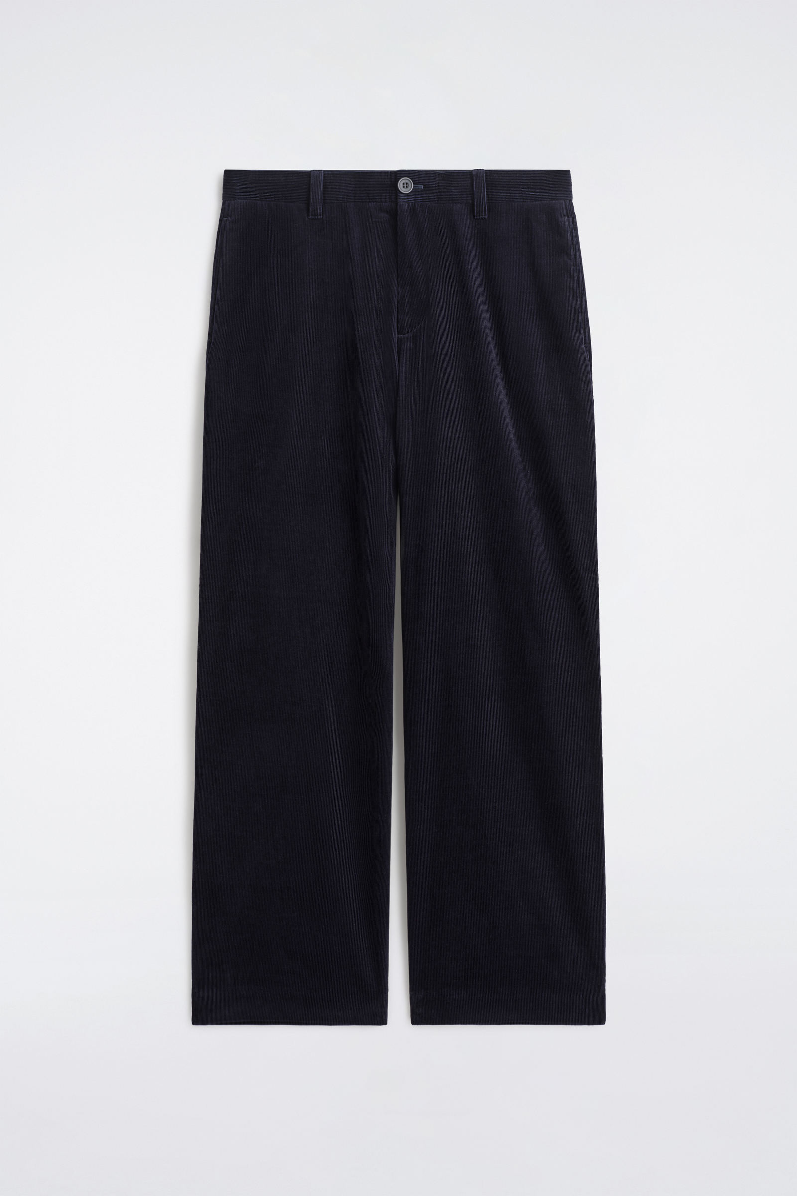 CORDUROY WIDE-LEG TROUSERS コーデュロイワイドレッグパンツ ネイビー