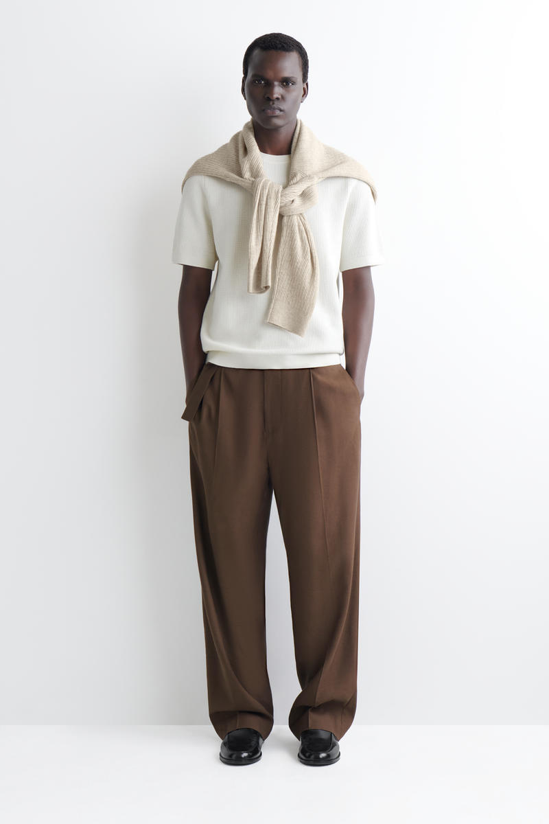 COS ワッフルニットコットンTシャツ