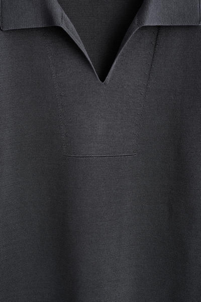 COS ミラノニット　コットンポロシャツ