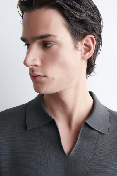 COS ミラノニット　コットンポロシャツ