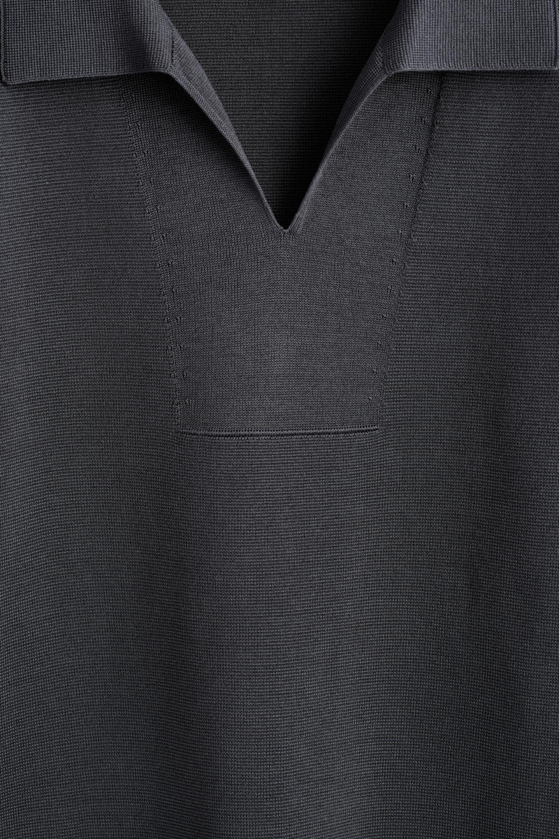 COS ミラノニット　コットンポロシャツ