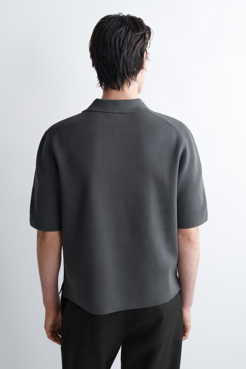 COS ミラノニット　コットンポロシャツ