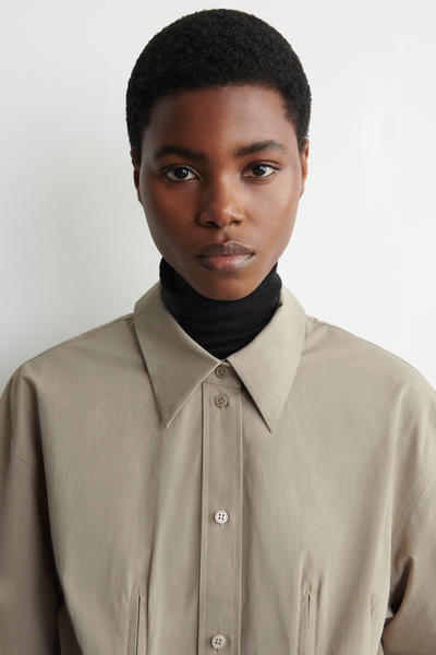 COS ウエストマーク コットンシャツドレス