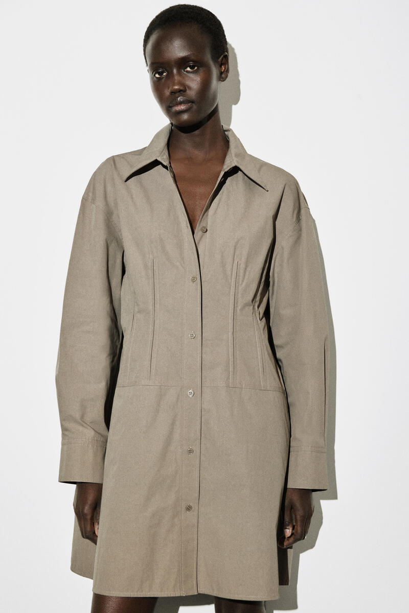 COS ウエストマーク コットンシャツドレス