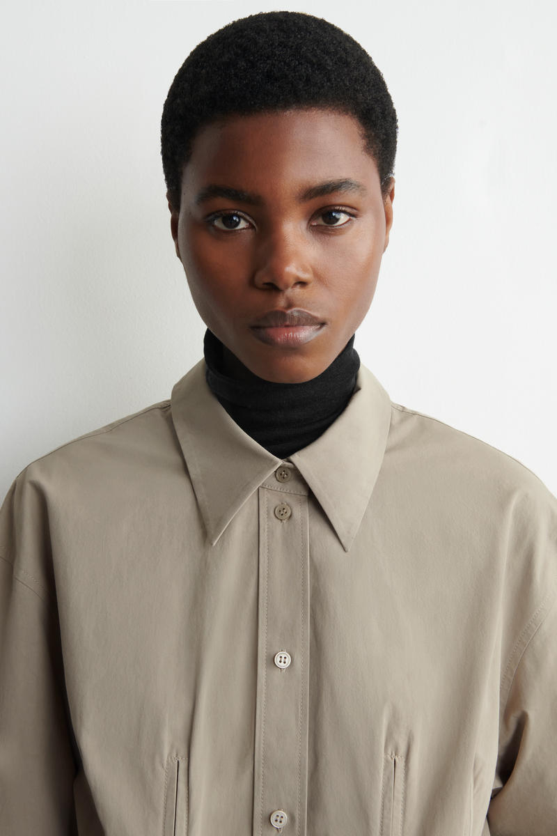 COS ウエストマーク コットンシャツドレス