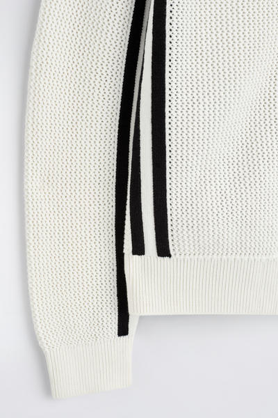 COS ストライプ オープンニット コットンカーディガン