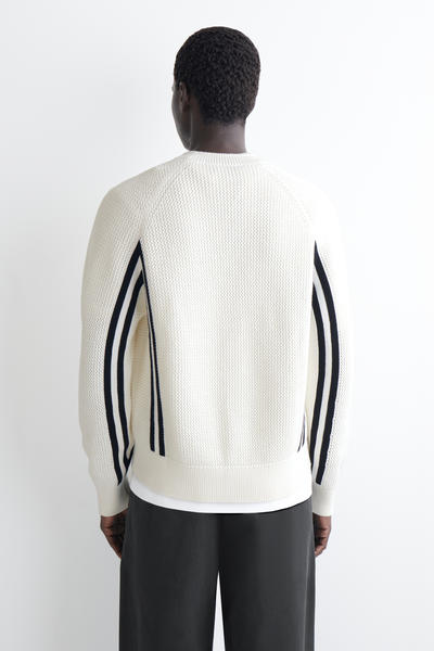 COS ストライプ オープンニット コットンカーディガン