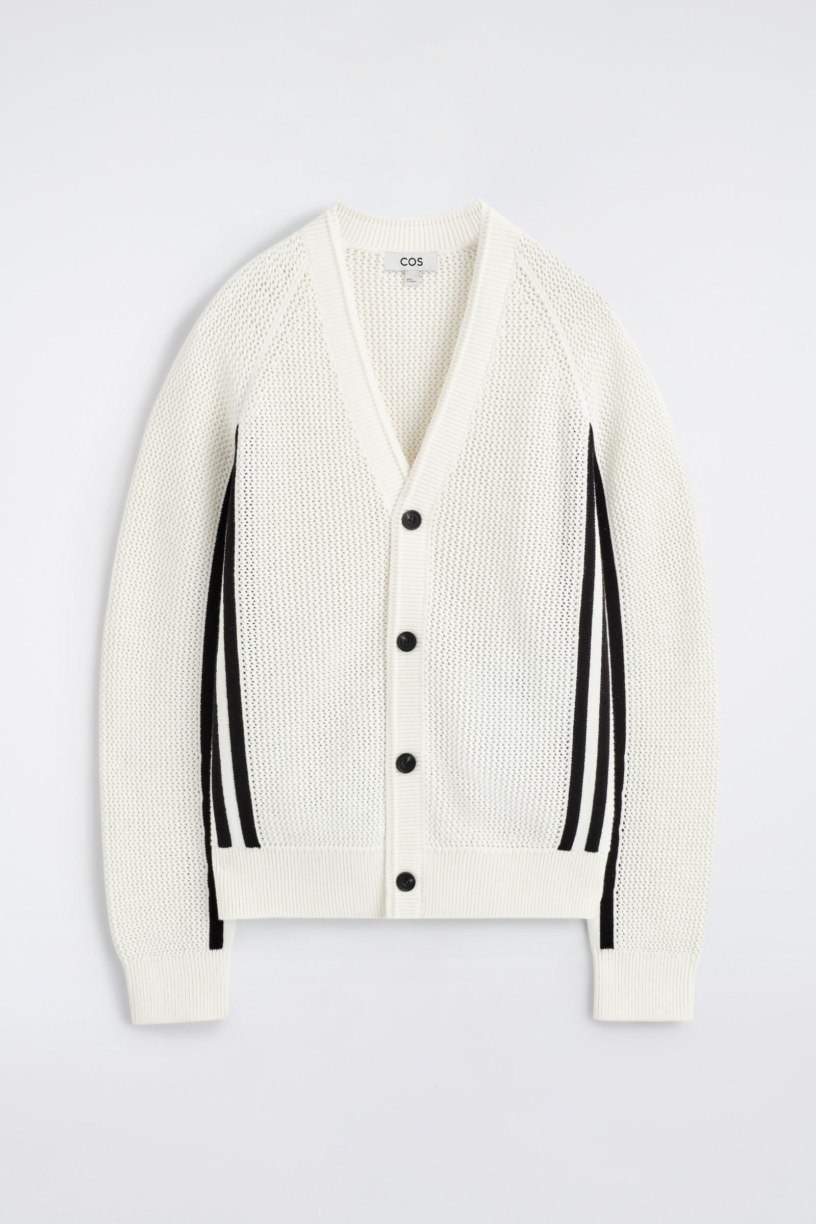 STRIPED OPEN-KNIT COTTON CARDIGAN ストライプ オープンニット 