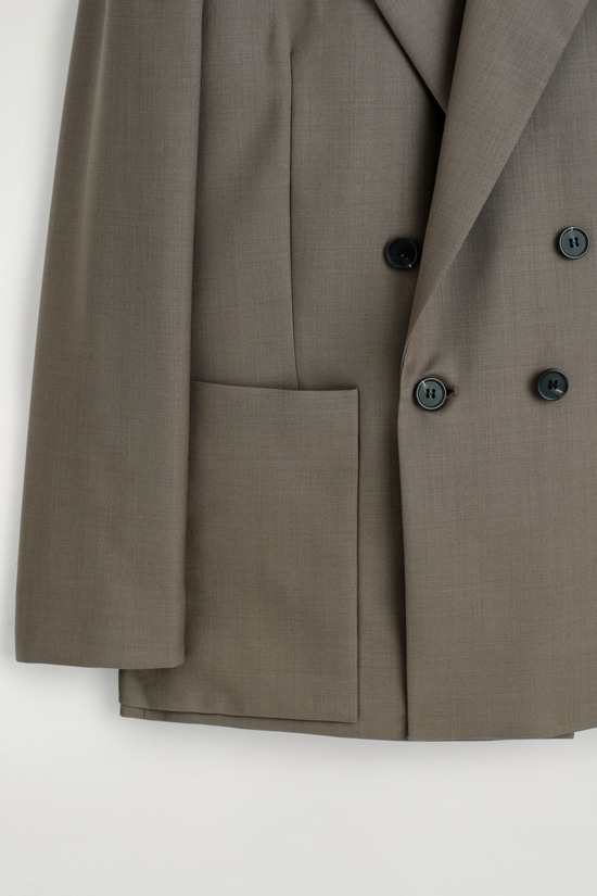 COS ダブルブレスト ウールツイル ブレザー