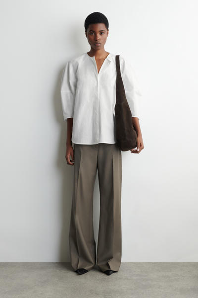 COS 彫刻的なピマコットン ポプリンブラウス