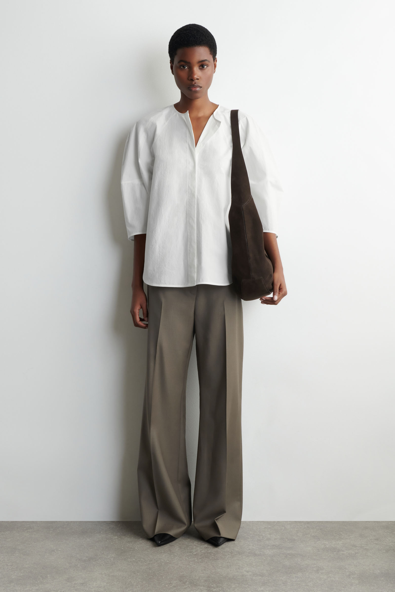 SCULPTURAL PIMA COTTON-POPLIN BLOUSE 彫刻的なピマコットン ポプリン 