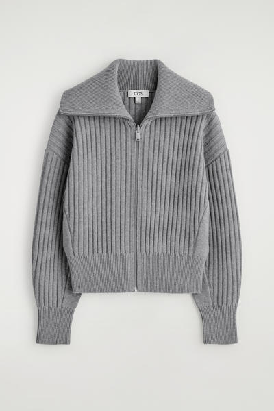 【新品未使用】COS メリノウール混ポロカーディガン MERINO WOOL-BLEND POLO CARDIGAN メリノウール混ポロ