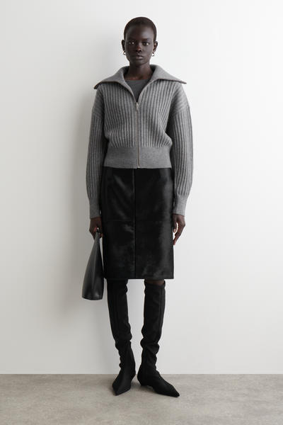 COS リブメリノウールジャケット