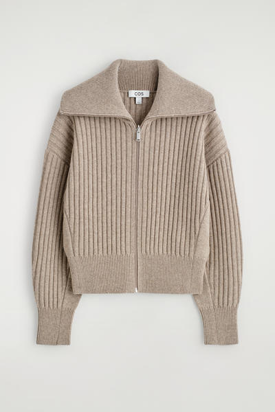 COS リブメリノウールジャケット