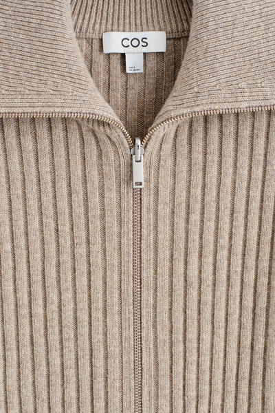 COS リブメリノウールジャケット
