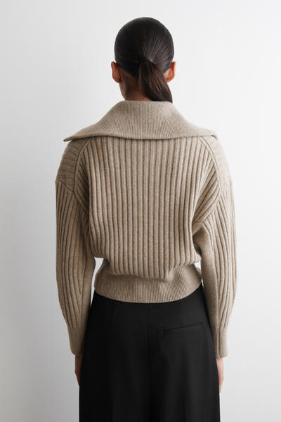 COS リブメリノウールジャケット