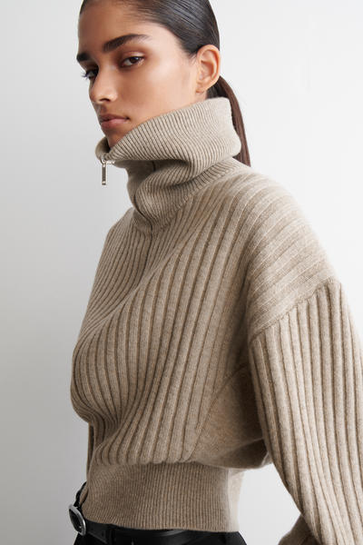 COS リブメリノウールジャケット