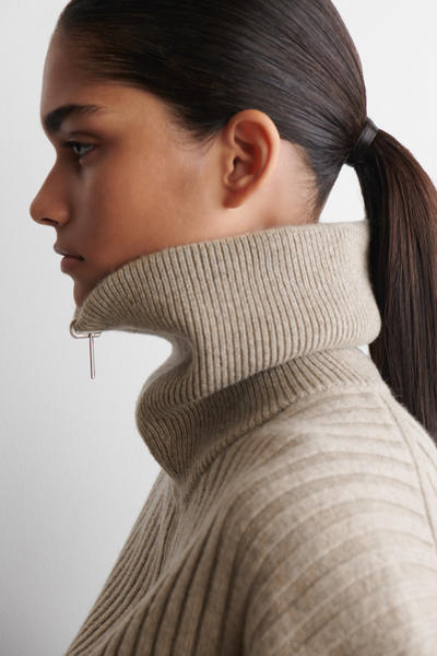 COS リブメリノウールジャケット