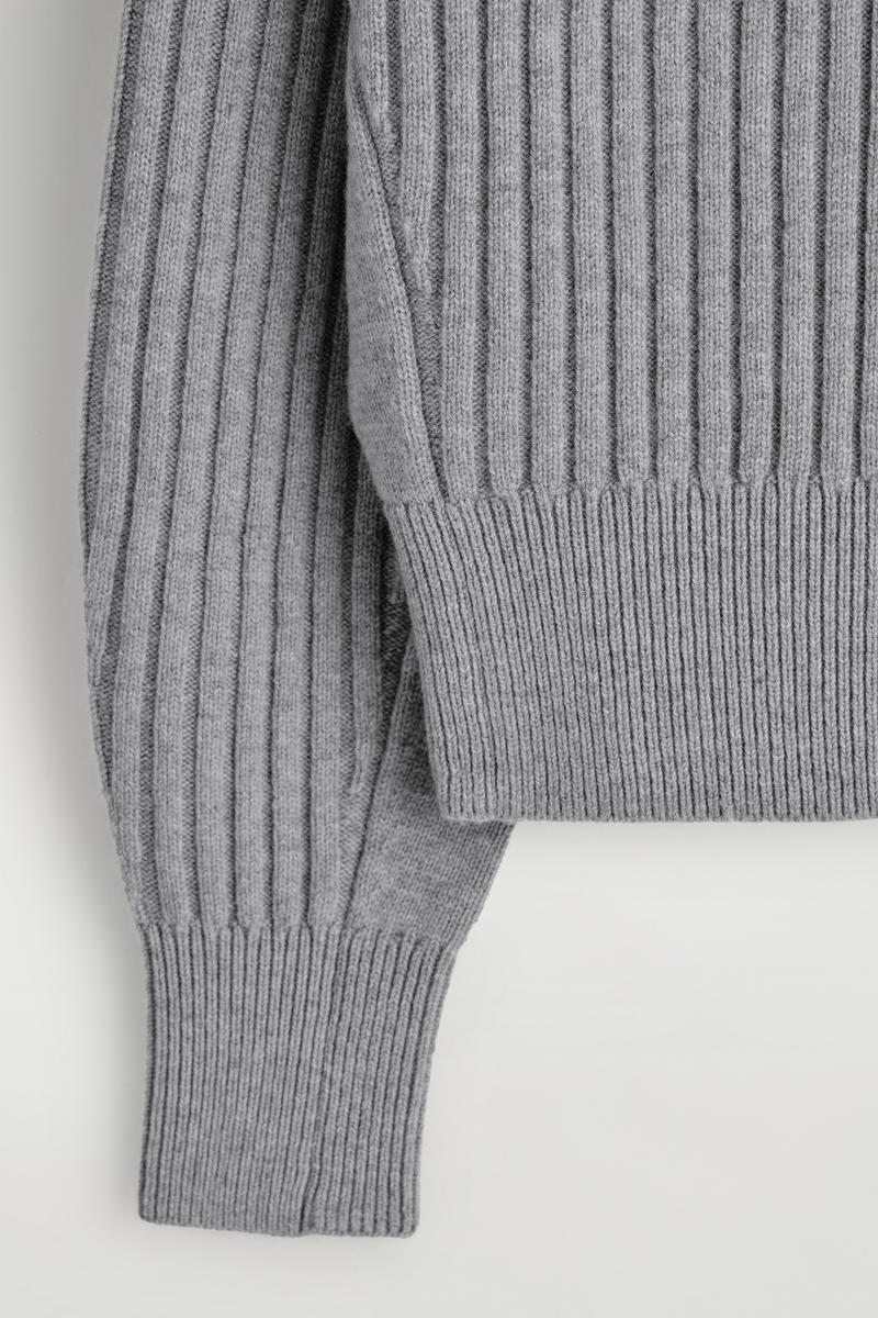 COS リブメリノウールジャケット