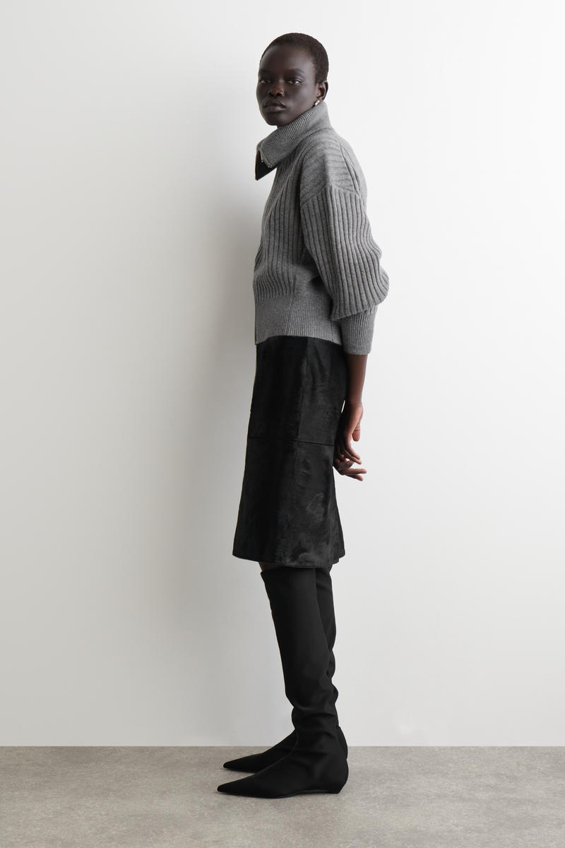 COS リブメリノウールジャケット