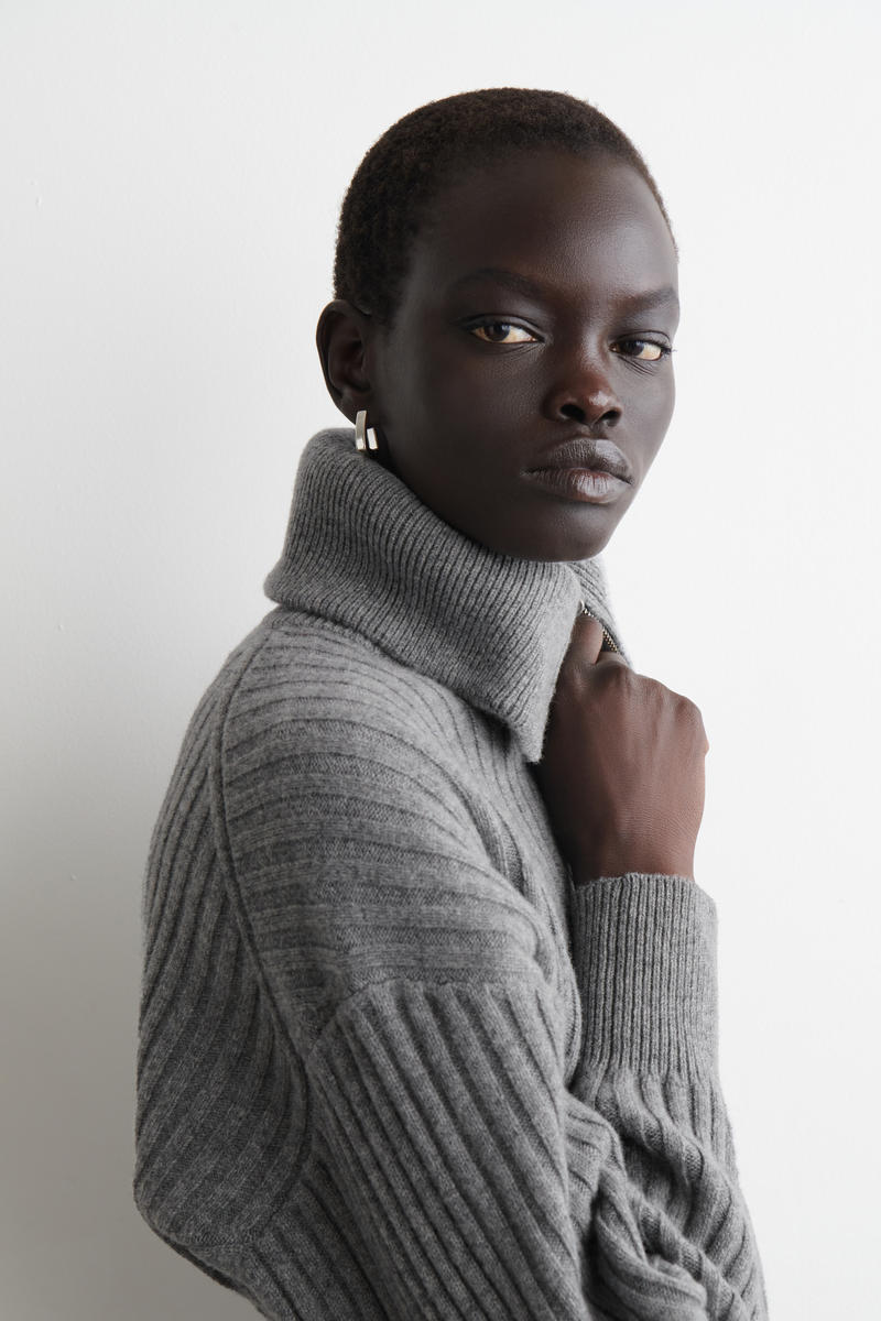 COS リブメリノウールジャケット