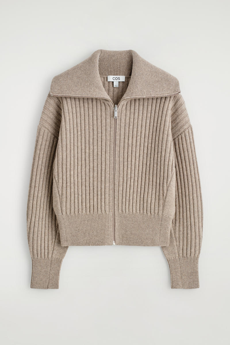 COS リブメリノウールジャケット