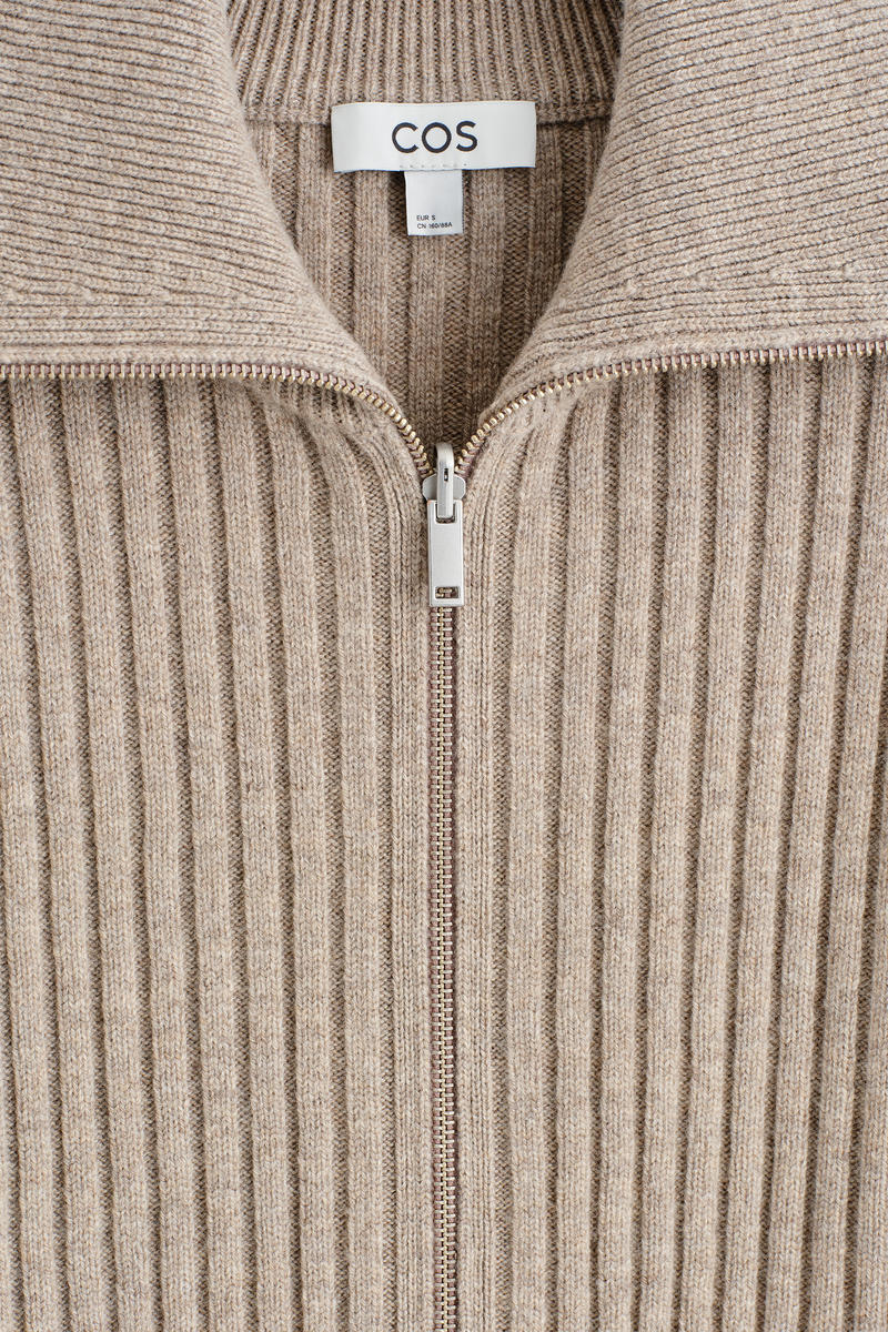 COS リブメリノウールジャケット