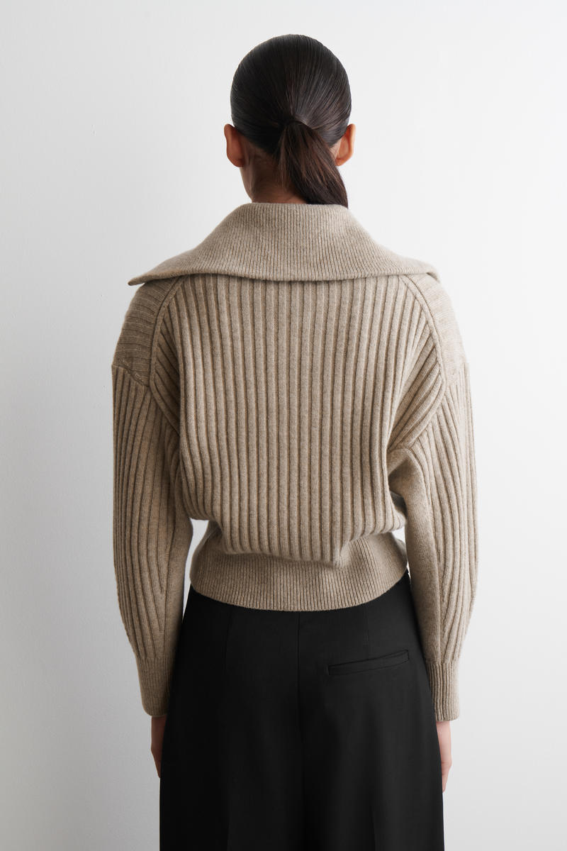 COS リブメリノウールジャケット