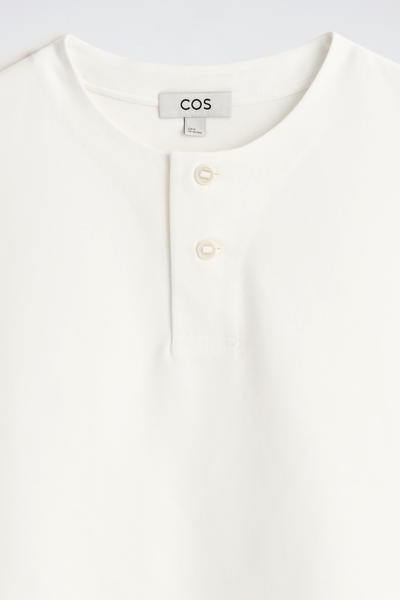 COS オーバーサイズ コットンジャージー ヘンリーTシャツ