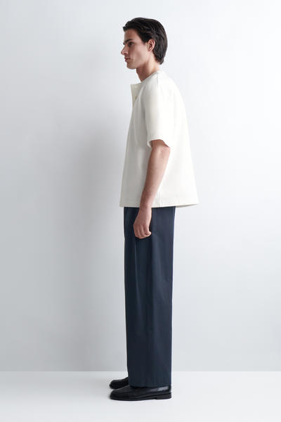 COS オーバーサイズ コットンジャージー ヘンリーTシャツ