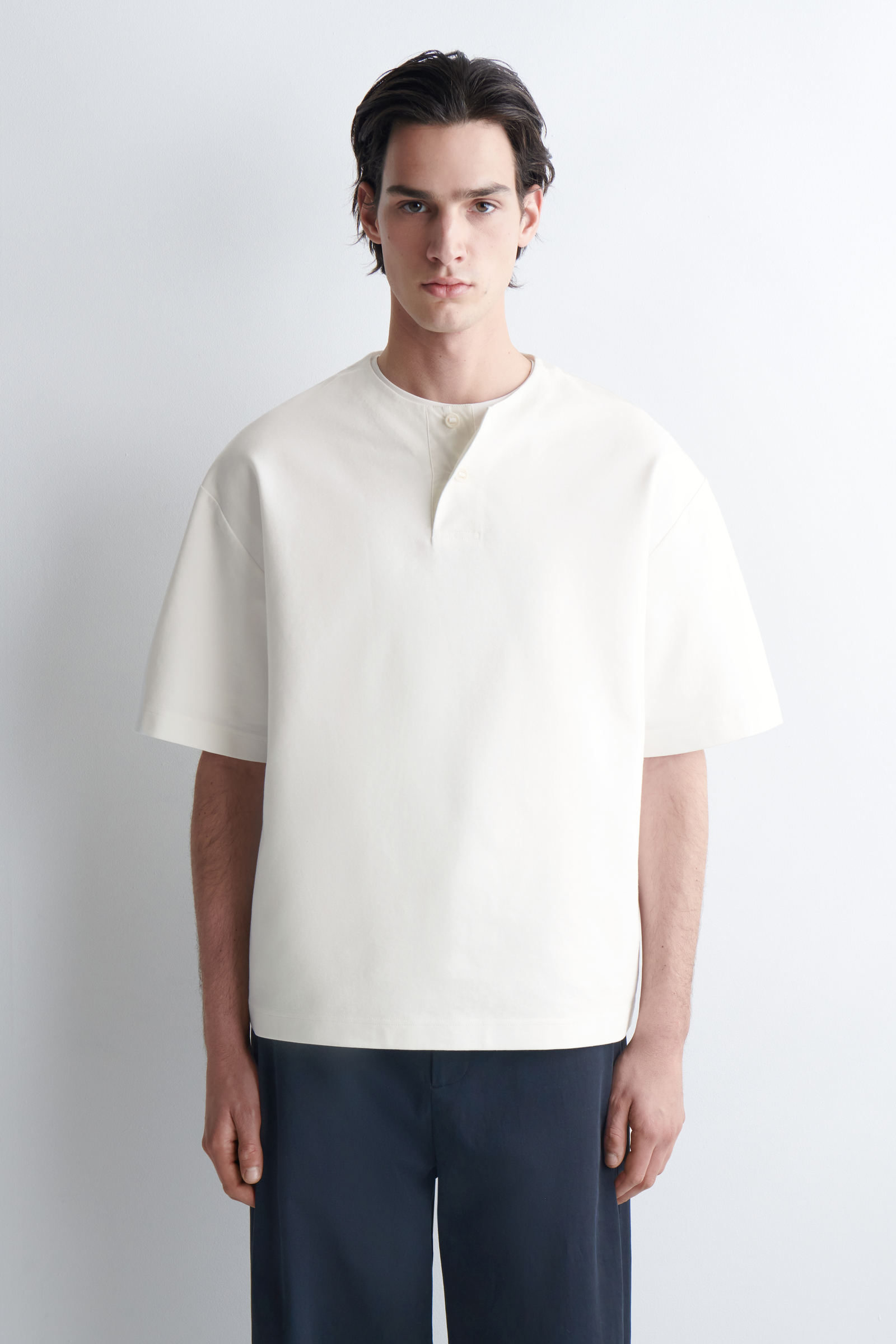 ゴッドスピード ハリウッド Tシャツ XS 実寸M～L位 オーバーサイズフィット OVERSIZED COTTON-JERSEY HENLEY T-SHIRT オーバーサイズ コットン