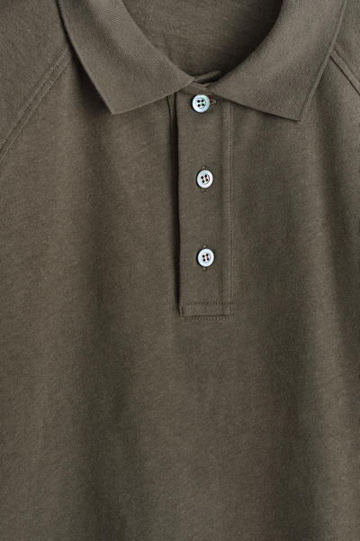 COS リラックスフィット コットンリネン ポロシャツ