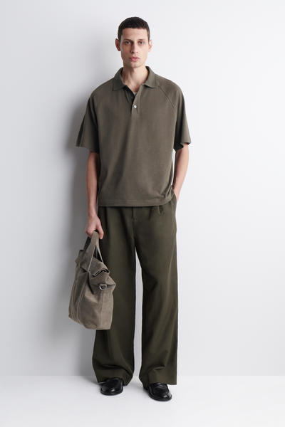 COS リラックスフィット コットンリネン ポロシャツ