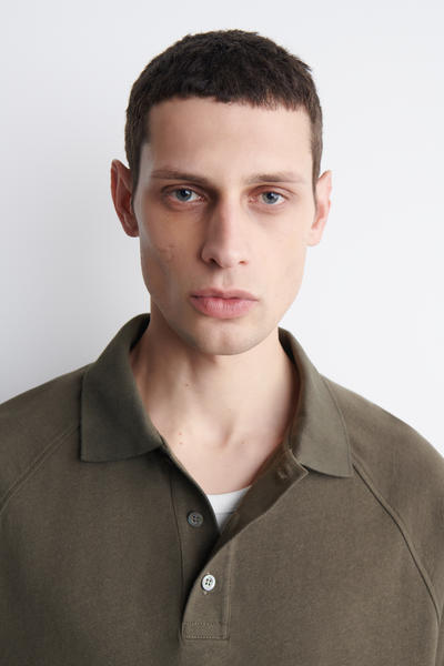 COS リラックスフィット コットンリネン ポロシャツ