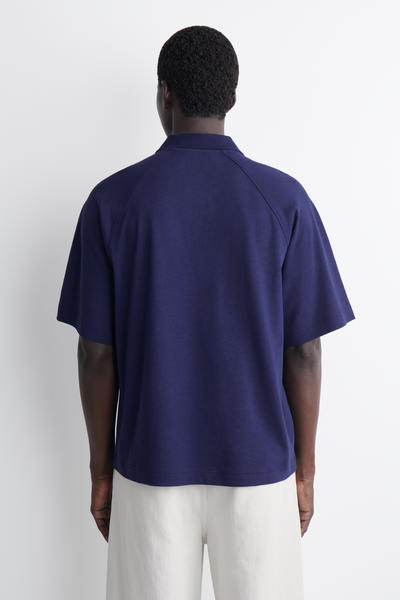 COS リラックスフィット コットンリネン ポロシャツ