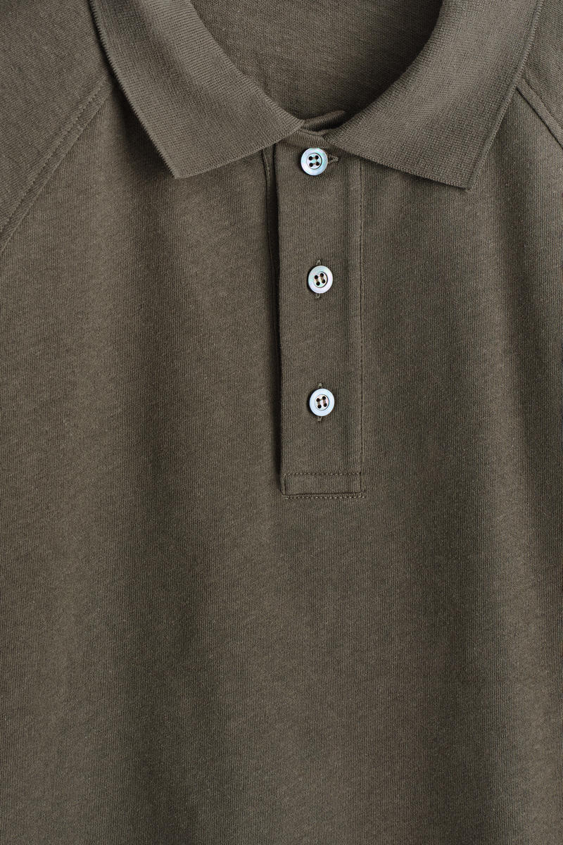 COS リラックスフィット コットンリネン ポロシャツ