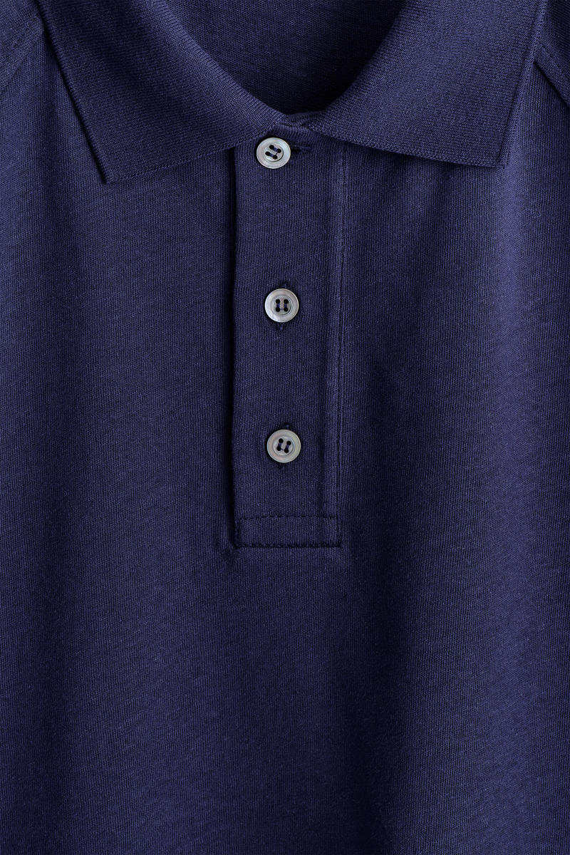 COS リラックスフィット コットンリネン ポロシャツ