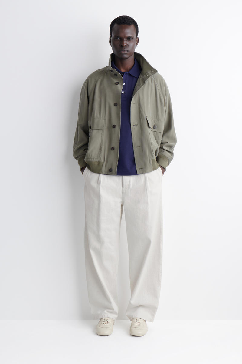 COS リラックスフィット コットンリネン ポロシャツ