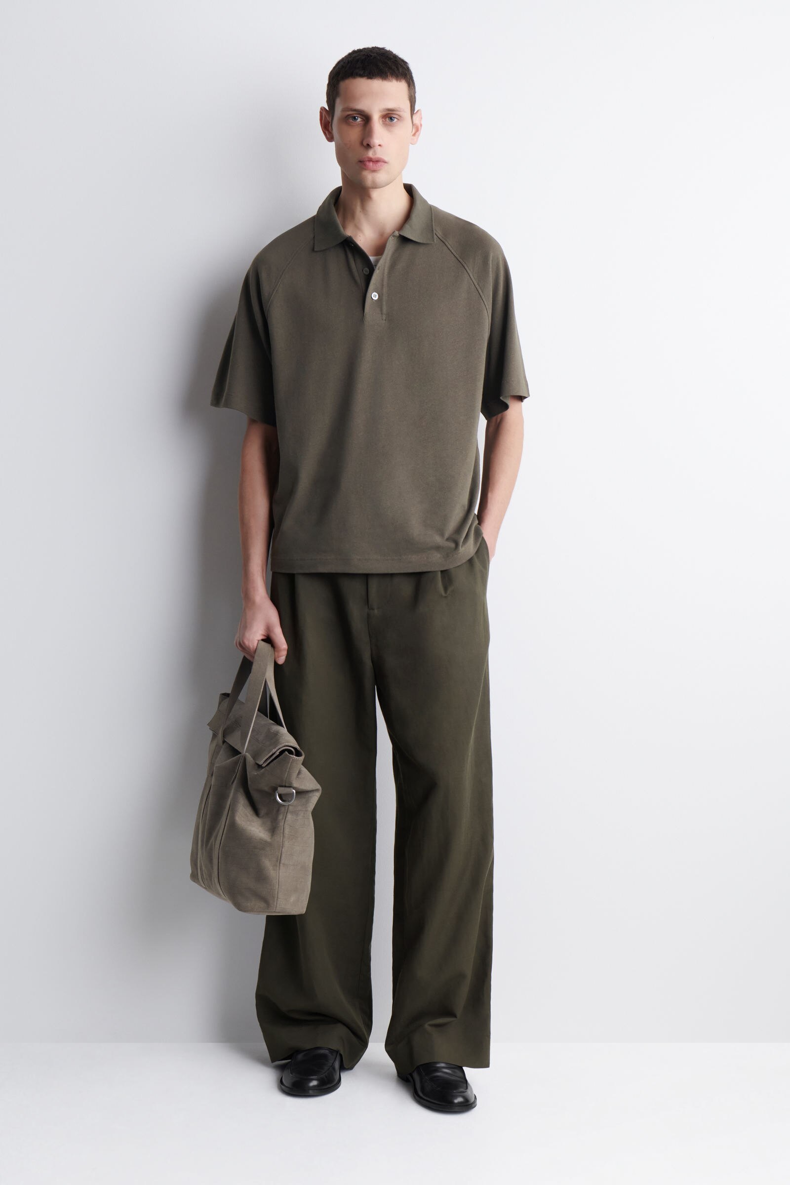 RELAXED COTTON-LINEN POLO SHIRT リラックスフィット コットンリネン