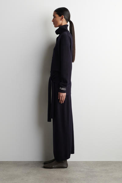 COS メリノウール ファンネルネック カーディガン