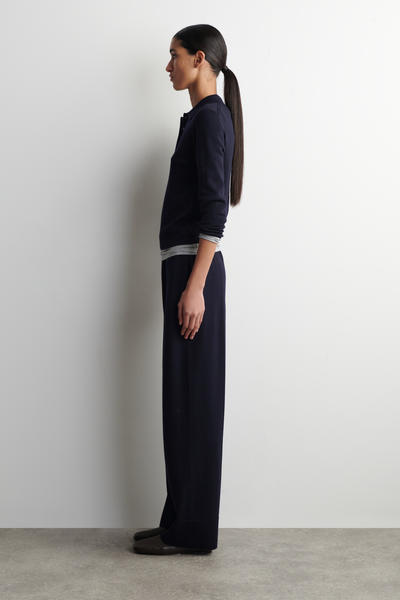 COS クロップドスリーブメリノウールポロシャツ