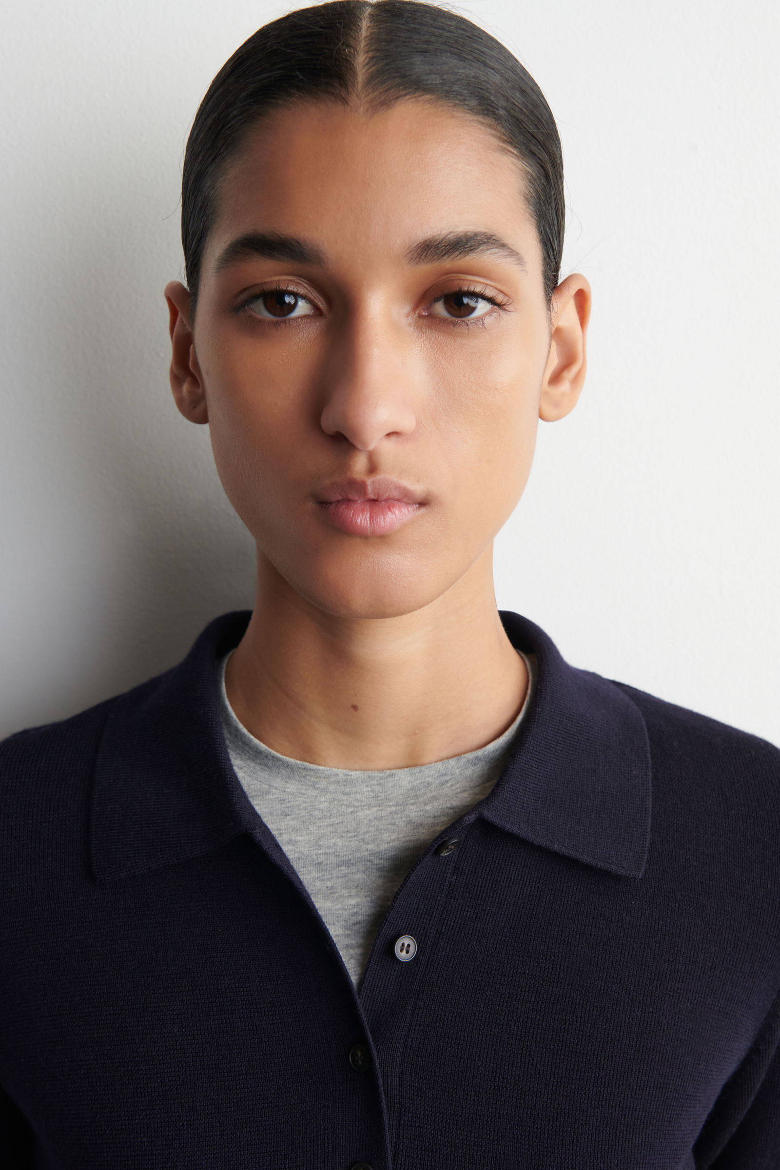 CROPPED-SLEEVE MERINO WOOL POLO SHIRT クロップドスリーブメリノ 