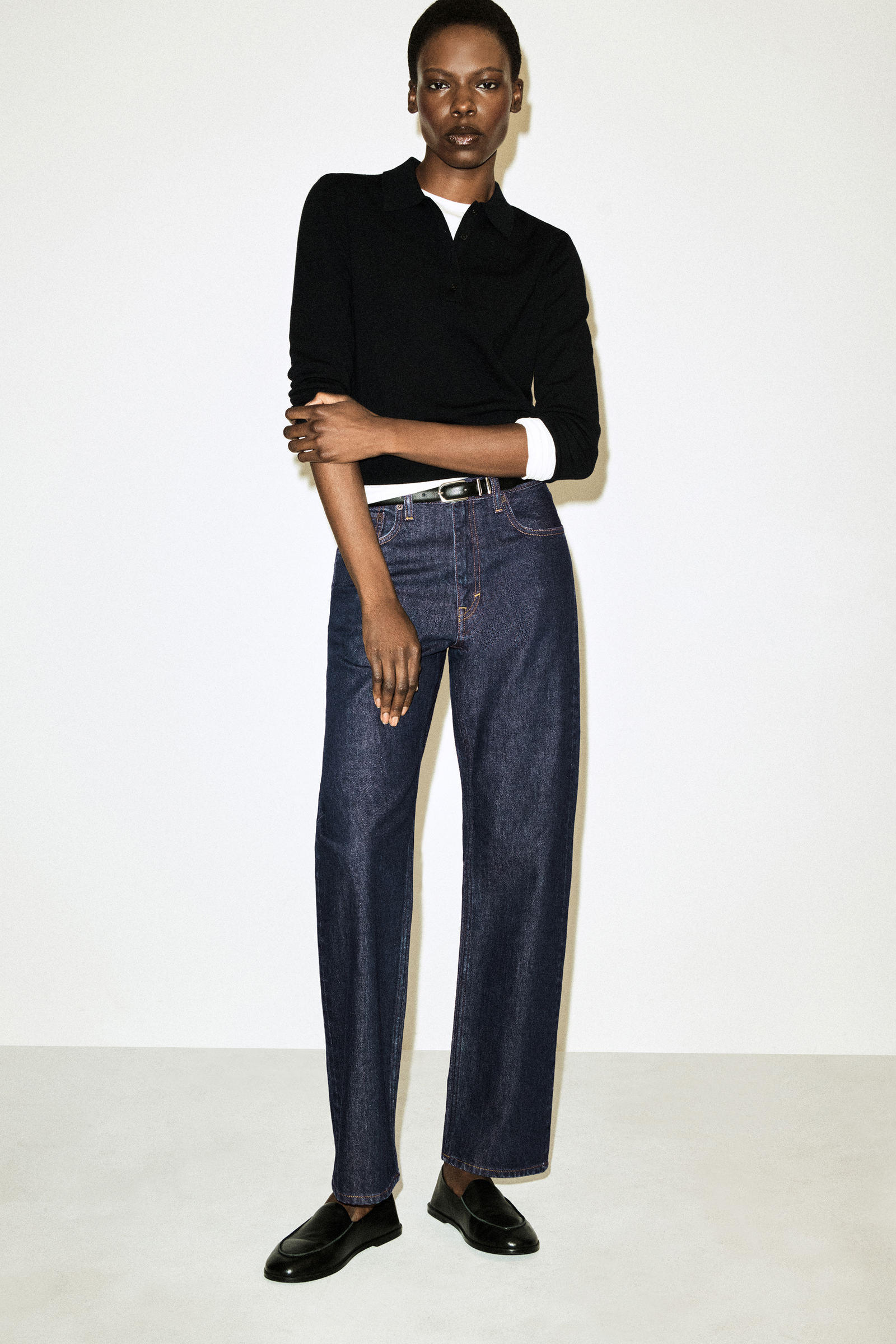 CROPPED-SLEEVE MERINO WOOL POLO SHIRT クロップドスリーブメリノ
