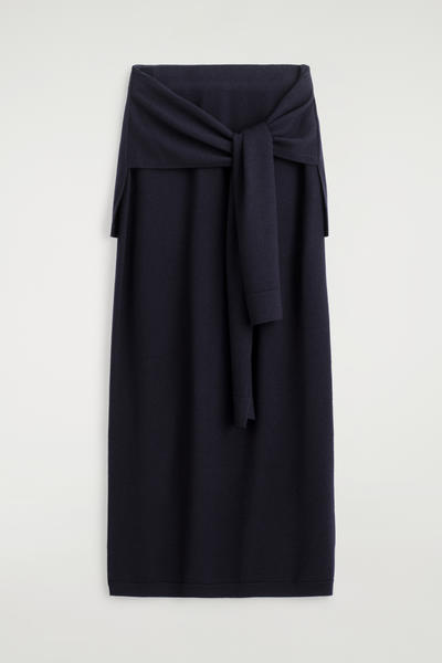 COS タイウエストメリノウールミディスカート