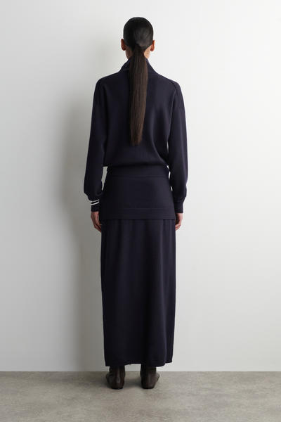 COS タイウエストメリノウールミディスカート