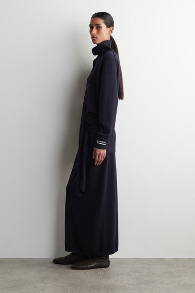 COS タイウエストメリノウールミディスカート